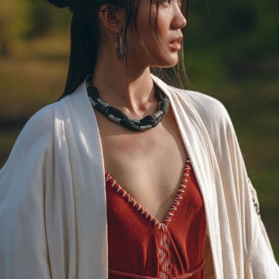 Off White Organic Ceremonial Robe Bohemian Tribal Cover